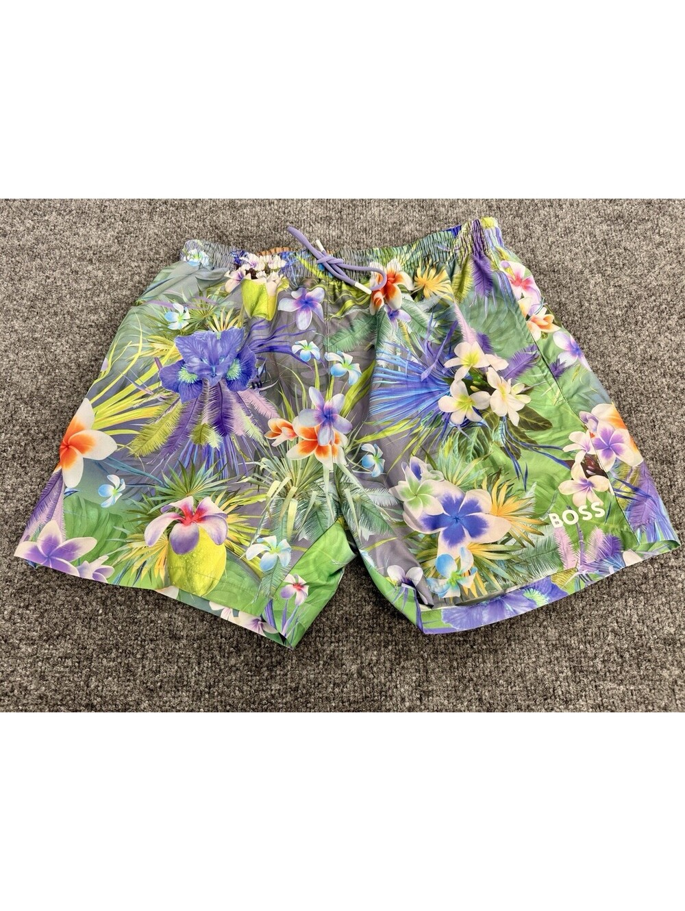 Hugo Boss black label Men's Swim trunk Sz XL Floral Print Quik-dry Drawstring